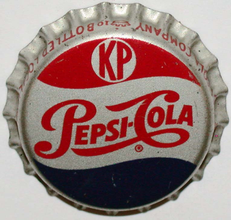 Vintage soda pop bottle cap PEPSI COLA red and blue KP Kosher cork lin