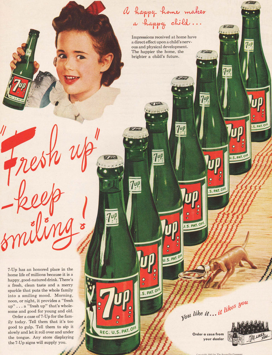 Set of Four Retro Bubble up Soda Advertising Drinking Glasses 