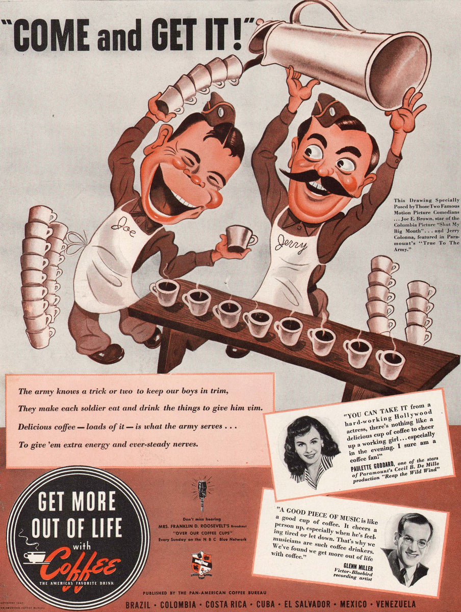 Vintage magazine ad COFFEE THE AMERICAS FAVORITE DRINK 1942