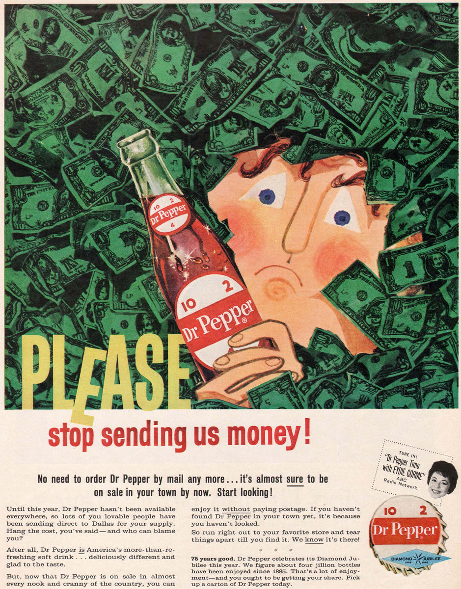 Vintage magazine ad DR PEPPER 1960 Diamond Jubilee year Stop