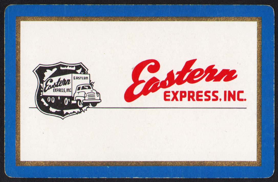 Vintage playing card EASTERN EXPRESS INC with truck pictured Terre Hau