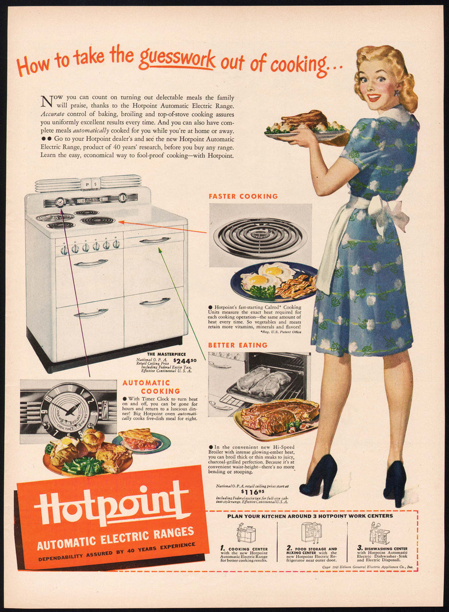 1950 General Electric Appliances Ad - G-E All-Electric Kitchen