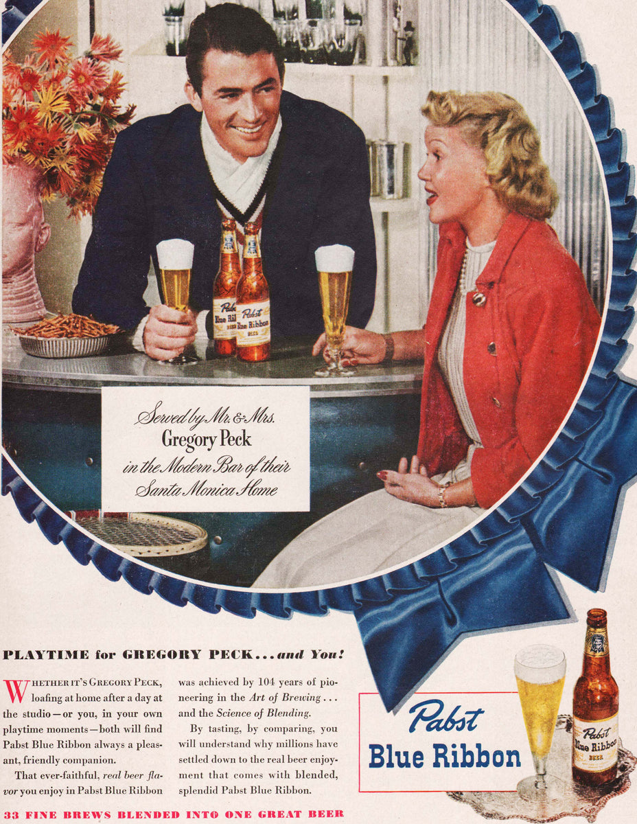 Vintage pans blue ribbon beer poster sale 58x48