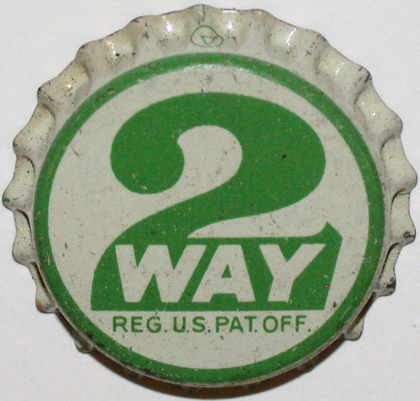 Vintage soda pop bottle cap 2 WAY green and white cork lined unused new old stock