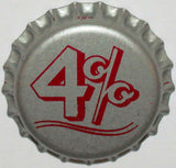Vintage soda pop bottle cap 4% red on silver cork lined unused and new old stock