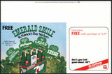 Vintage shelf sign 7 UP Emerald Smile St Patricks Day dated 1983 unused n-mint