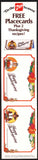 Vintage carton stuffer 7 UP Free Placecards #2 Thanksgiving dated 1983 n-mint