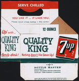 Vintage soda pop bottle carton 7 UP 6 pack King Size 12oz size Fresh Up used