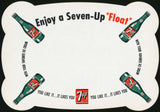 Vintage placemat ENJOY A 7 UP FLOAT You Like It slogan bottle pictured n-mint+