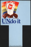 Vintage carton stuffer 7 UP Undo it picturing the glass new old stock n-mint