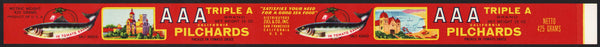 Vintage label AAA TRIPLE A California Pilchards Ziel and Co San Francisco n-mint+