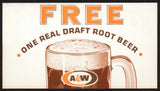 Vintage coupon A and W ROOT BEER #2 Free One Real Draft mug pictured n-mint+