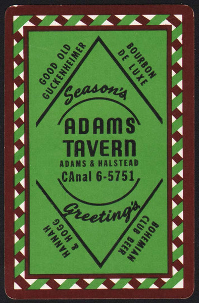 Vintage playing card ADAMS TAVERN Old Guckenheimer Hannah and Hogg Chicago ILL