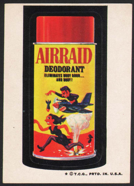 Vintage Topps Wacky Packages original sticker tan back AIRRAID Deodorant