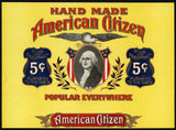 Vintage label AMERICAN CITIZEN cigar box inner George Washington pictured unused