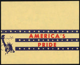 Vintage label AMERICAS PRIDE shoe box Statue Of Liberty pictured unused n-mint+