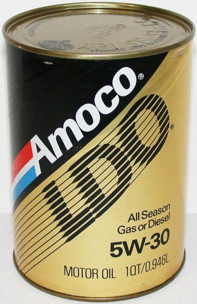 Vintage motor oil can AMOCO LDO All Season round one quart size excellent++