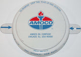 Vintage metal lid AMOCO gas Amoco Oil Company Chicago ILL torch logo unused n-mint