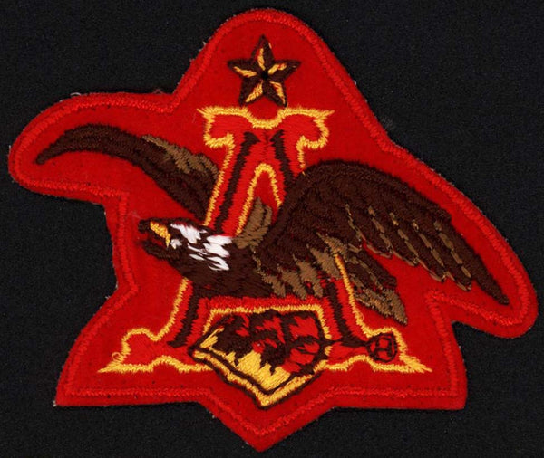 Vintage uniform patch ANHEUSER BUSCH die cut flying A eagle red unused n-mint