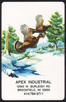 Vintage playing card APEX INDUSTRIAL pheasants in flight Brookfield Wisconsin