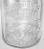 Vintage milk bottle ARSHAMOMAQUE DAIRY FARMS embossed TREQ Greenport Long Island