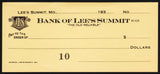 Vintage bank check BANK OF LEES SUMMIT 1930s Old Reliable Lees Summit Missouri