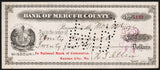 Vintage bank check BANK OF MERCER COUNTY dated 1896 Princeton Missouri excellent+