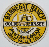 Vintage milk bottle cap BARNEGAT RANCH Pastry Cream Grass Valley California unused