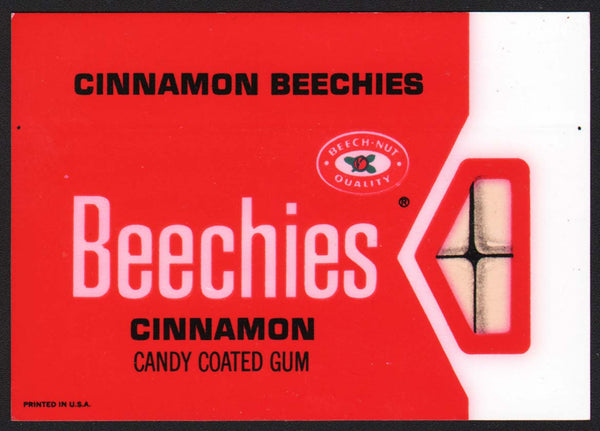 Vintage decal BEECH NUT BEECHIES Cinnamon Gum for countertop display n-mint