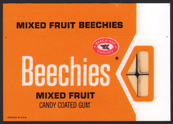 Vintage decal BEECH NUT BEECHIES Mixed Fruit Gum for countertop display n-mint