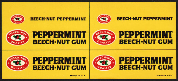 Vintage decal BEECH NUT GUM Peppermint #2 for countertop display unused n-mint