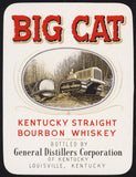 Vintage label BIG CAT caterpillar pictured Kentucky Bourbon Whiskey Louisville