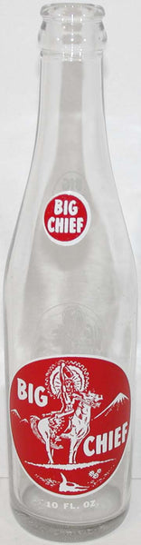 Vintage soda pop bottle BIG CHIEF indian on horse Coca Cola Falls City Nebraska