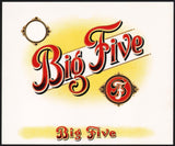 Vintage label BIG FIVE cigar box inner embossed unused new old stock n-mint