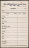 Vintage receipt BILLINGS LAUNDRY COMPANY 1940s Phone 3111 Billings Montana n-mint+