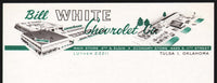 Vintage letterhead BILL WHITE CHEVROLET CO car dealership pictured Tulsa Oklahoma