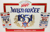 Vintage sign BLATZ MILWAUKEE 1851 beer die cut picturing cans unused n-mint+