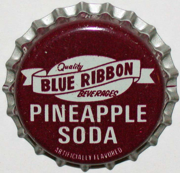 Vintage soda pop bottle cap BLUE RIBBON PINEAPPLE West Haven Conn cork unused