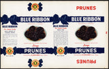 Vintage box wrapper BLUE RIBBON PRUNES Oakford Company Peoria Illinois n-mint