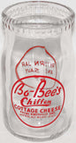 Vintage milk bottle BO-BEES Chiffon Cottage Cheese round pyro 12oz Kingsville Ohio