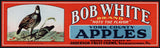 Vintage label BOB WHITE Apples quail pictured Anderson Fruit Stewartstown PA