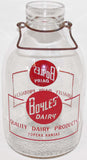 Vintage milk bottle BOYLES DAIRY round One Gallon pyro Topeka Kansas excellent++