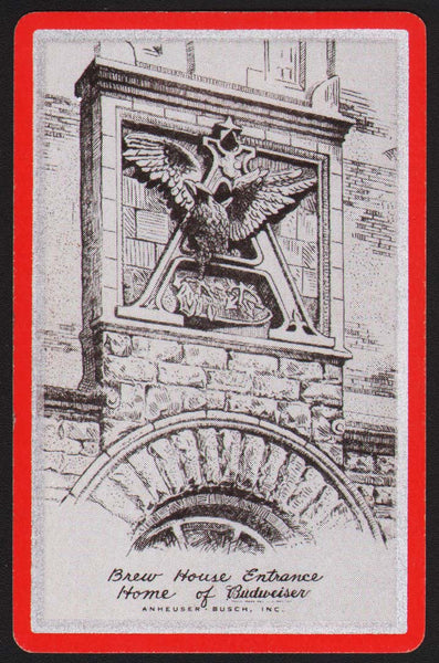 Vintage playing card BREW HOUSE ENTRANCE pictured Budweiser Anheuser Busch Inc