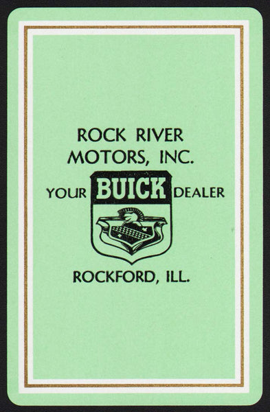 Vintage playing card BUICK automobiles Rock River Motors Inc Rockford Illinois