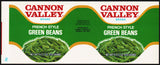 Vintage label CANNON VALLEY Green Beans Faribault Canning Co Minnesota n-mint+