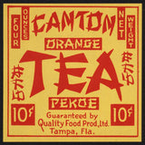 Vintage label CANTON TEA Orange Pekoe Quality Food Tampa Florida unused n-mint+