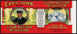 Vintage label CAP'N JOHN Clam Nectar Bouillon Saint John New Brunswick Canada