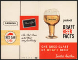 Vintage pamphlet CARLING Draft Beer Facts Red Cap Ale Black Label new old stock
