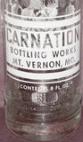 Vintage ACL soda pop bottle CARNATION Bottling Works flower 1965 Mt Vernon MO