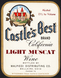 Vintage label CASTLES BEST California Light Muscat Wine Malpiedi Bellaire Ohio